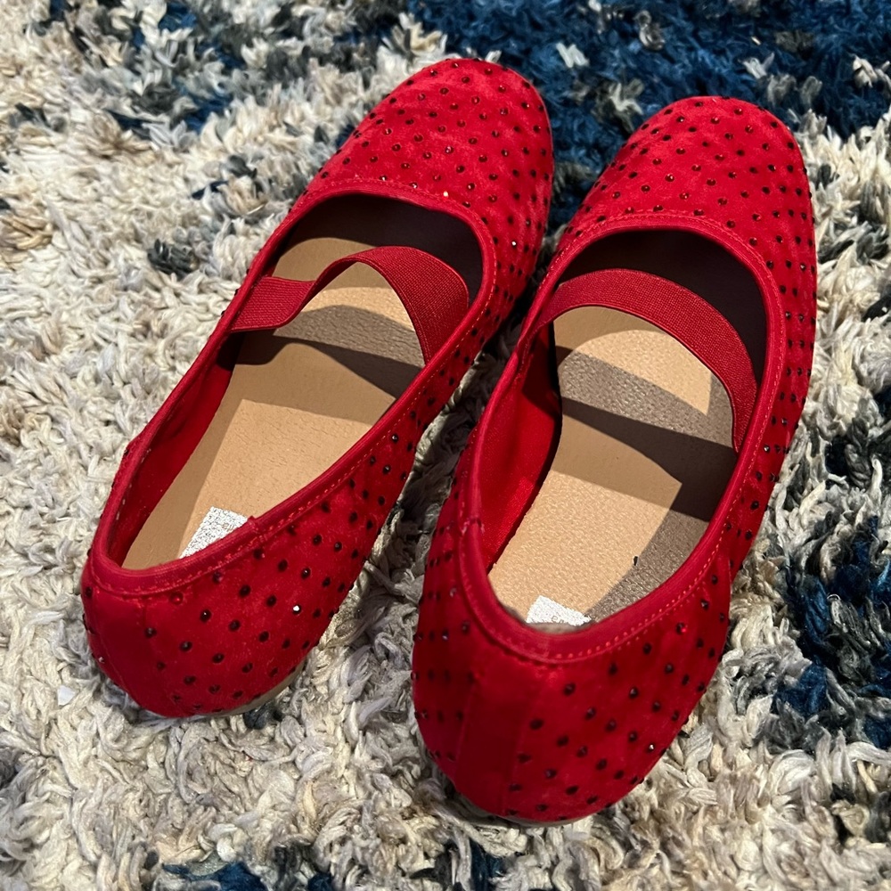 Dolce Vita Kids Size 5 red Rhinestone Ballet Flat - Balboa